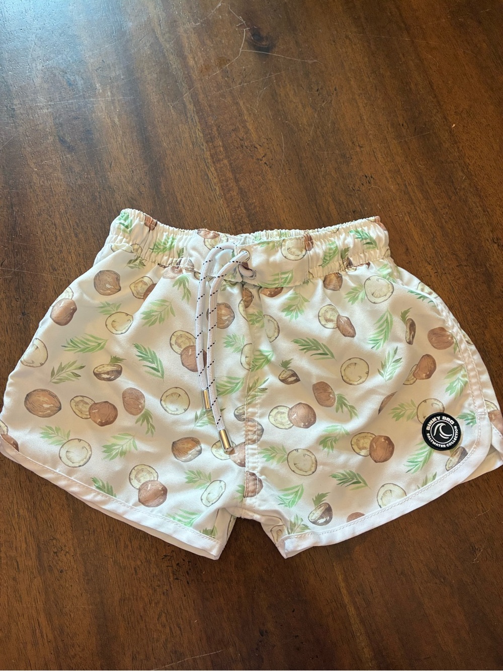 Binky Bro Swimmies Swim Trunks Boys 2 Years 2T White Coconuts Kids